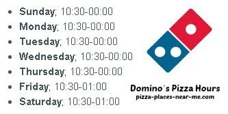 domino's pizza delivery hours